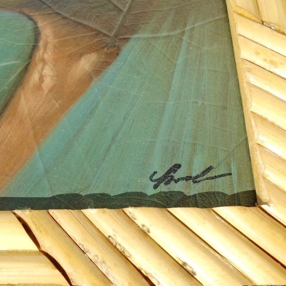 VINTAGE 1960s Tobacco Leaf Oil Painting, Framed and Signed - Picture 4 of 11